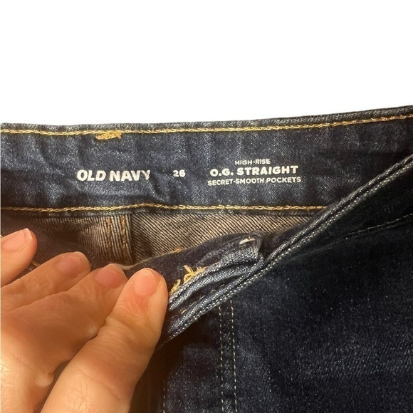 Old Navy Jeans Size 26 High Rise O.G. Straight Secret Smooth Pockets Blue Denim - Picture 4 of 7